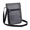 Gray Multi Function Travel Passport Cover Neck Bag Protector Wallet ID Nylon Holder Pouch