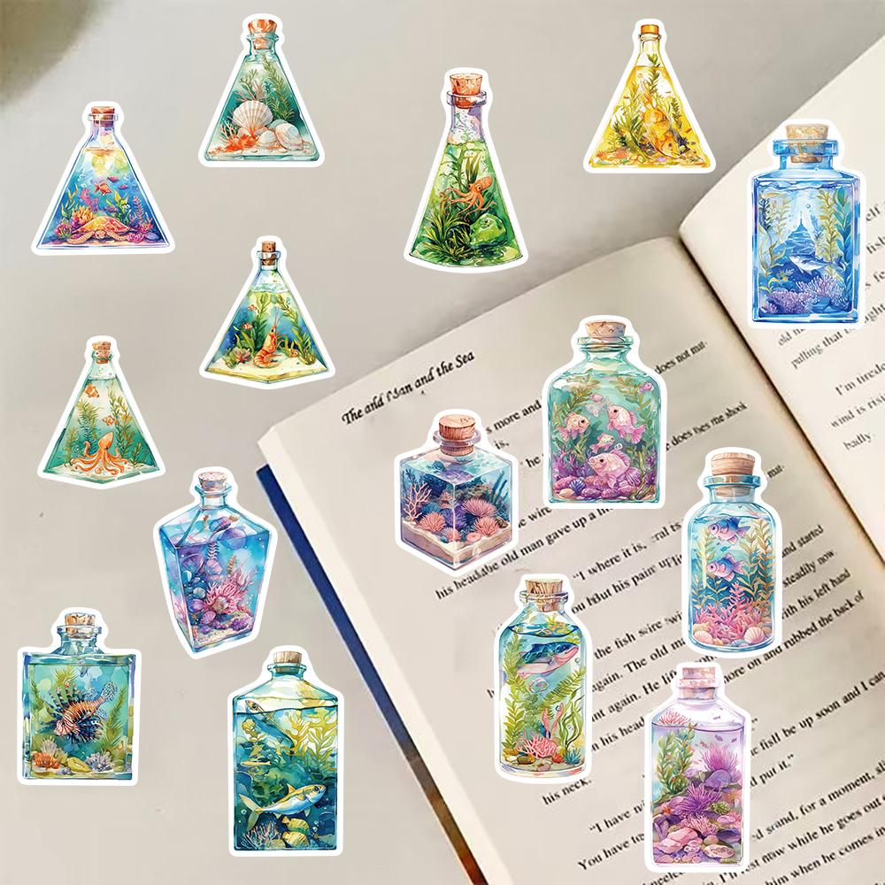 50PCS The World In A Bottle Underwater World Sticker Decorative Creative Laptop Bicycle Skateboard Phone Art Motorcycle Sticker