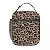 Sac à Lunch Isotherme Imprimé Guépard Léopard pour Femmes Enfants Boîtes Alimentaires Portables Boîte à Lunch Thermique Sac Tote
