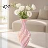 Charmante Heimdekorationsvase 3D-gedruckte Vase, Verdrehtes Wirbeldesign, Minimalistischer Tisch-Pflanztopf zur Stressbewältigung, Hydroponische Blume für Wohnzimmer