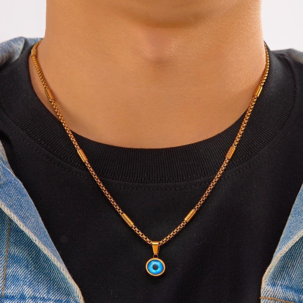 Round Eye Twisted Collarbone Choker Twisted Chain Pendant Chain Necklace Demon Eye Necklace  Gift