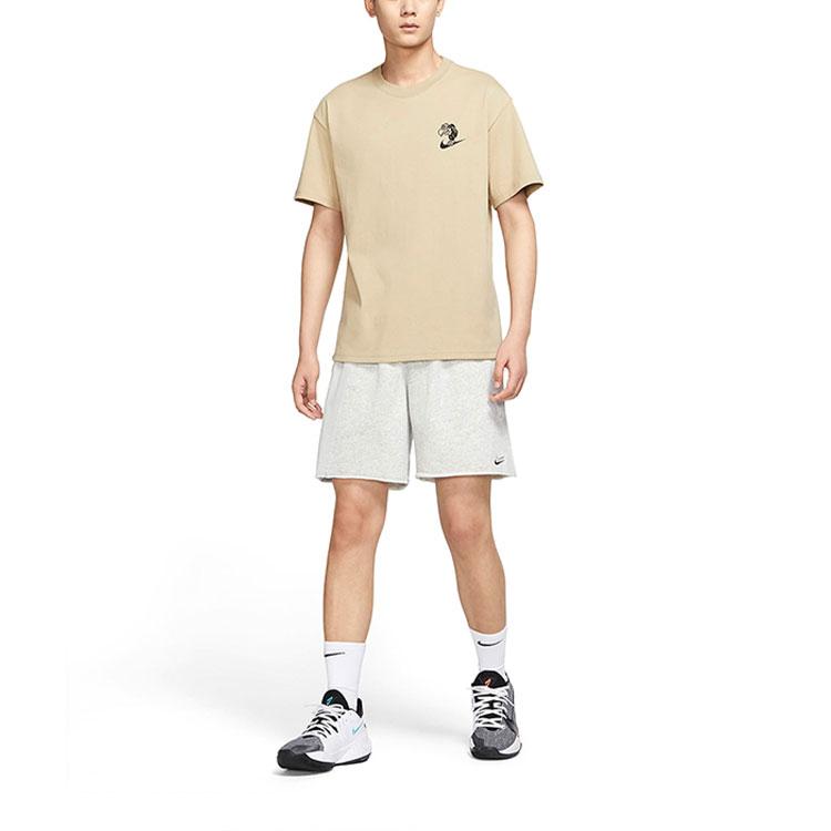 Nike T Shirts Men's Beige Crew Neck Moderate (Unisex) T-Shirts DR8915 250