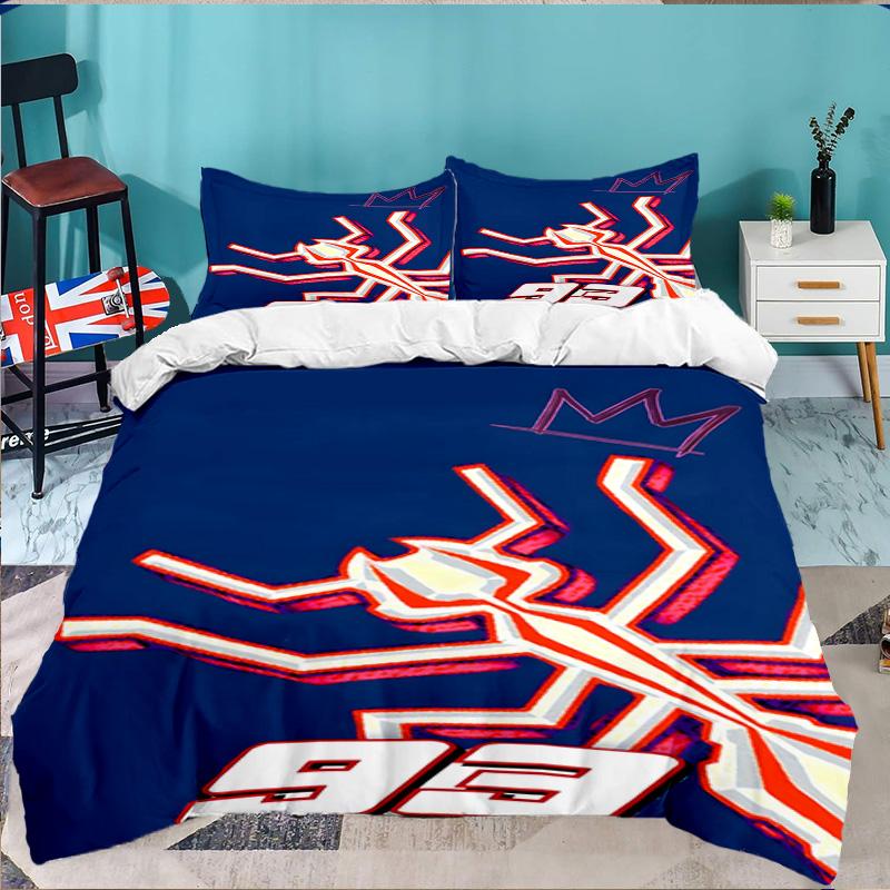 3PCS Marc Marquez Bedding Set,Including 1pc Duvet Cover And 2pcs Pillowcases Perfect for Bedroom, Dormitory, Large Size Fan Christmas Gift