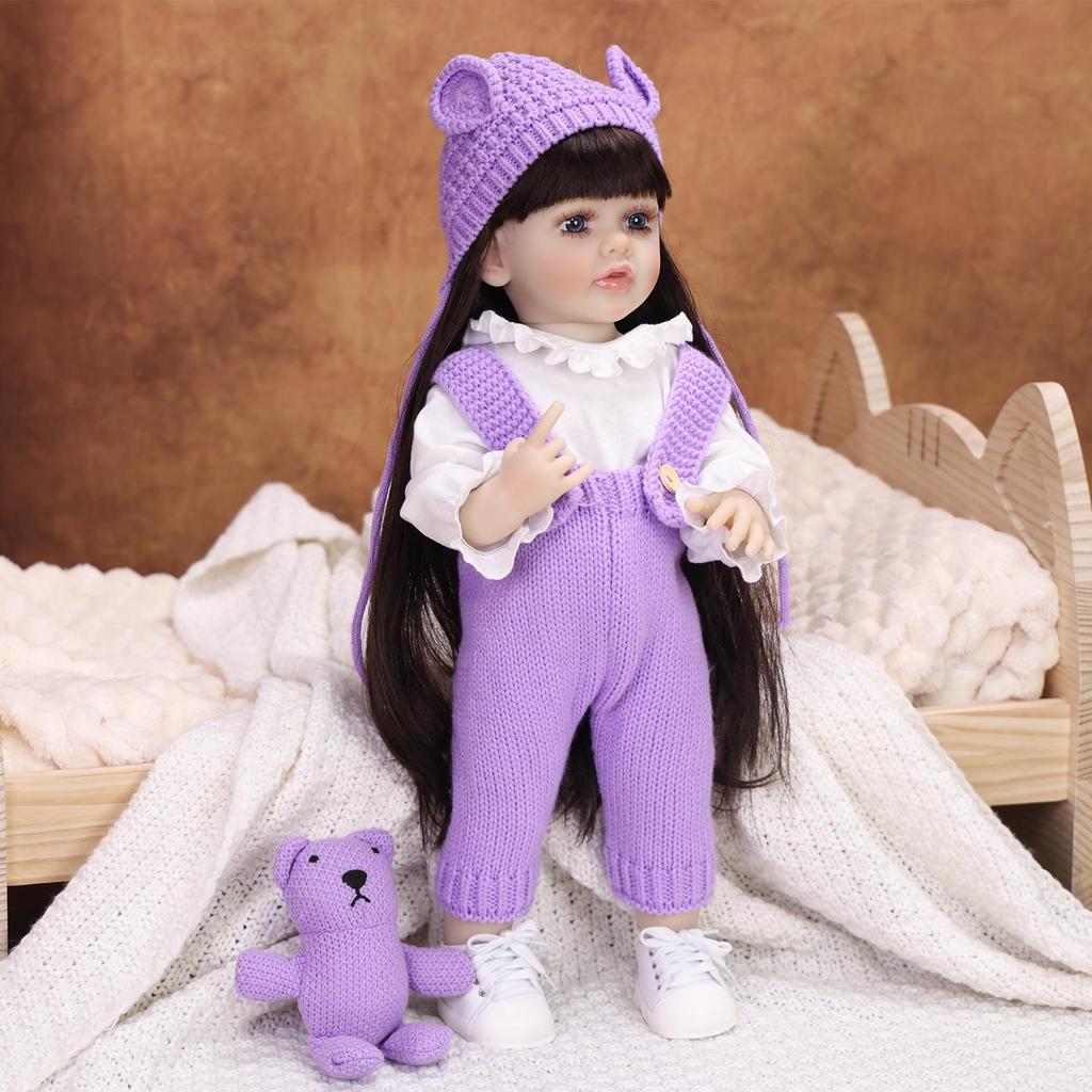 55 Cm Full Silicone Vinyl Reborn Baby Doll Lifelike Newborn Babies Dolls Toy For Kids Christmas Birthday Gifts