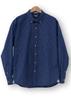 Watanosato Long Sleeve Dobby Made in Kurume Thin Stripes Button-Down Shirt, Weave, Japan, (Size L/Color Navy)