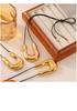 Women's Black Horseshoe Leather Cord Pendant Necklace - Titanium Steel, Fashionable & Versatile
