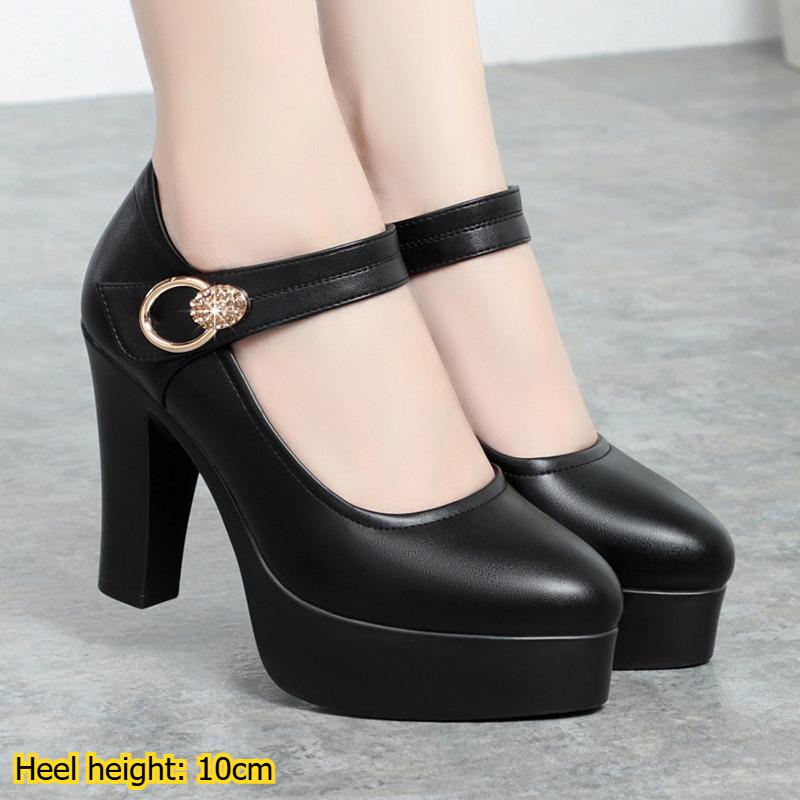 Spring and Autumn Pointed Toe Low Mouth Elegant Solid Color Velcro Fashionable Cheongsam Runway Shoes Super High Heel Single Shoes for Women