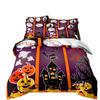 Halloween Duvet Cover 3D Digital Printing Bedding Three-Piece Set Pumpkin Bat Pillowcase