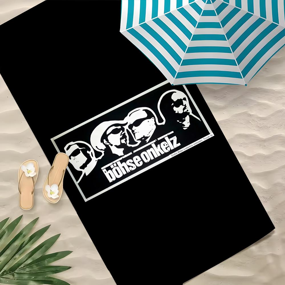 B-Bohse Onkelz Handtuch Polyester Strandhandtuch Schnelltrocknend Sandfrei Badetuch für Sommer Pool Reisen Urlaub 100X50CM