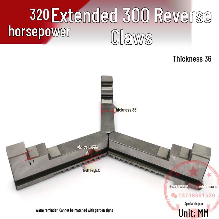 250mm & 500mm Extended Three-Jaw Chuck with Adjustable Jaws