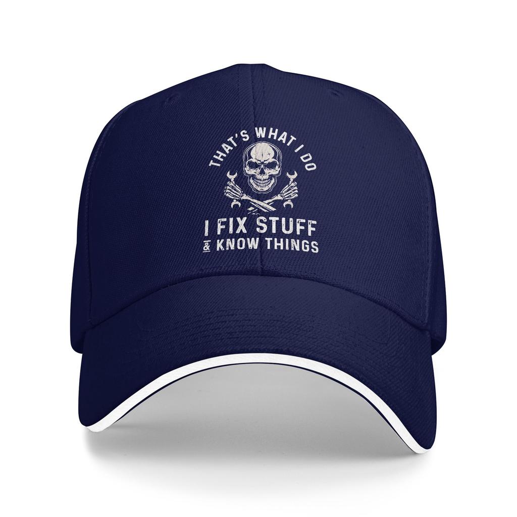 Unisex That'S What I Do I Fix Stuff And I Know Things Funny Hat Trendy Baseball Cap Trucker Hat Casual Headewear Gift