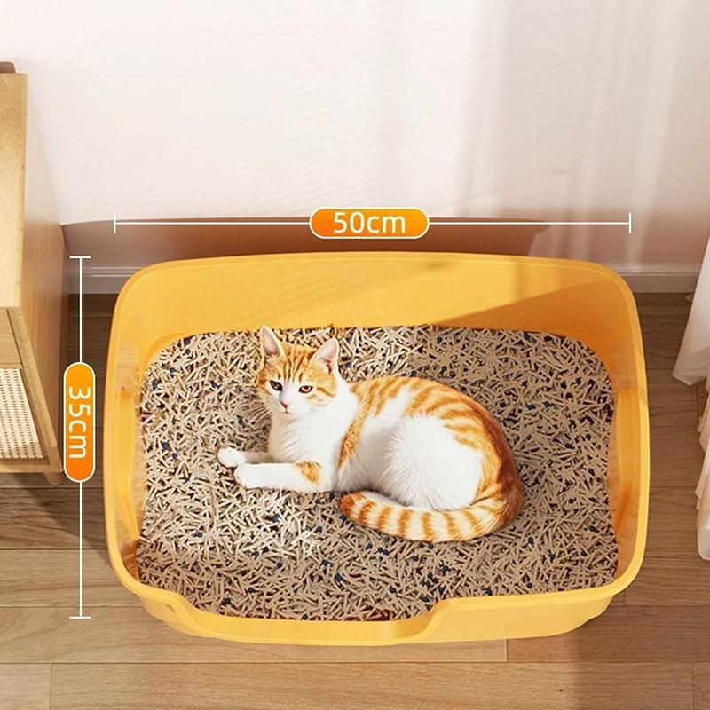 Cat Litter Box Bedpan Big Mac Oversized Cat Tray Bedpan Large Capacity Semi-Closed Plastic Anti-Splash Cats Toilet Pet Supplies