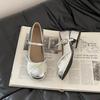 Niche design sense bow Mary Jane shoes women's summer French fashion pearl single shoes with skirt high heels