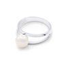 Ring - Pearls & Colors - Freshwater Cultured Pearl 8-9 Mm Button - White Pearl - 925 Sterling Silver - AAA+ Quality - Woman