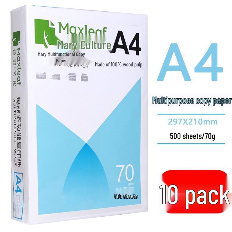 Mary A4 70g Printing & Photocopying Paper, 100 Sheets - White Draft Paper for Students & Office Use