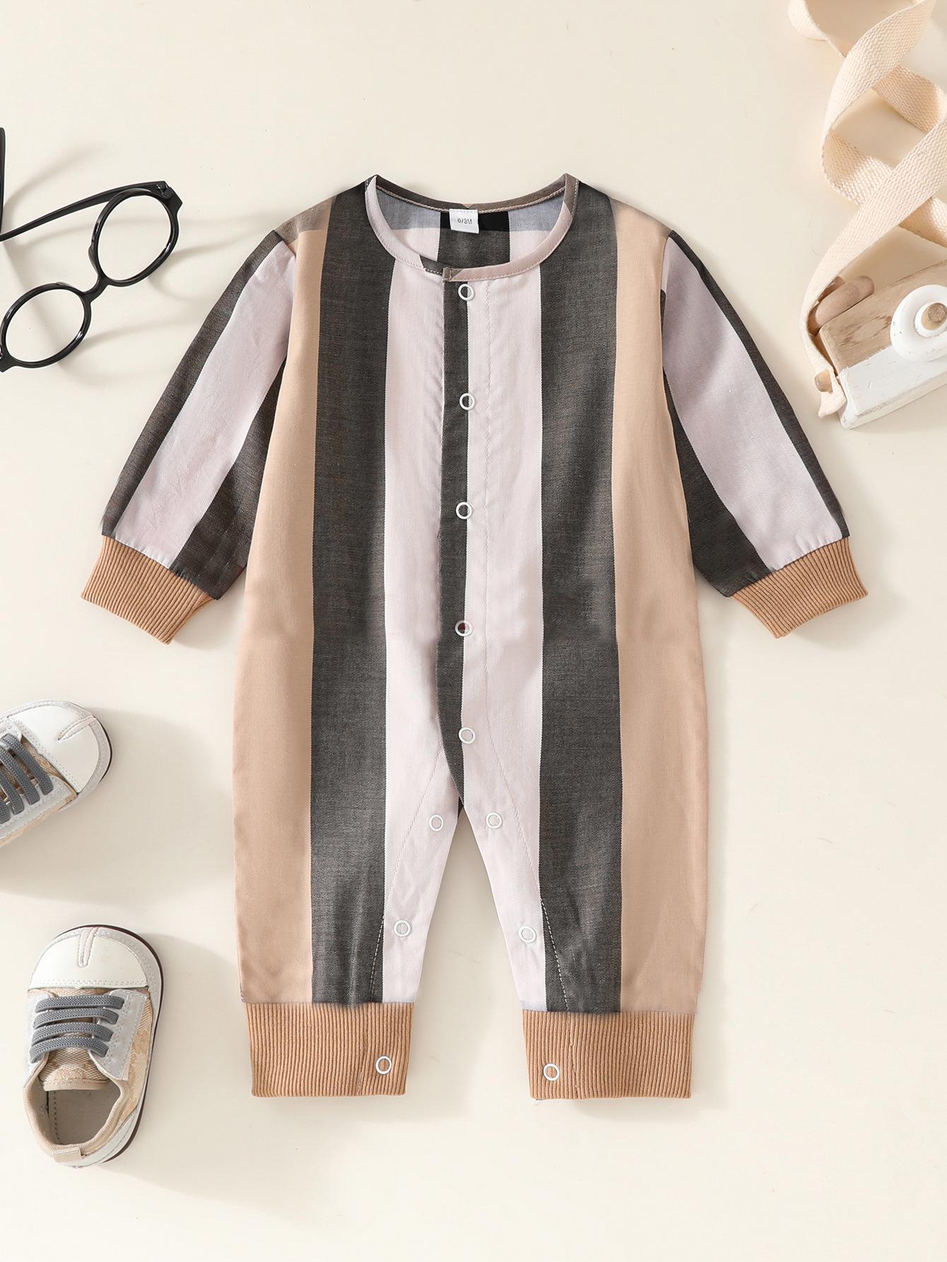 

Супер милый детский комбинезон из хлопка с круглым вырезом и длинными рукавами - весенние и осенние стили для мальчиков и девочек 9-12M (66cm)