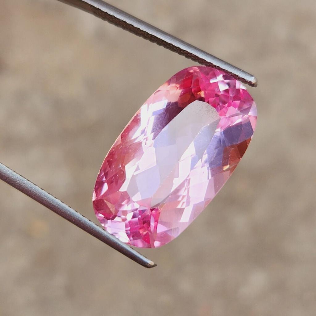 16.10 Ct Natural Certified Bi Color Tourmaline Cushion Cut Loose Gemstone