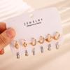 Geometric Retro Hoop Earrings Set: Cool, High-End Niche Style for Women