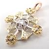 [Used] K18/PG/WG Diamond Flower Pendant Top/j7-10