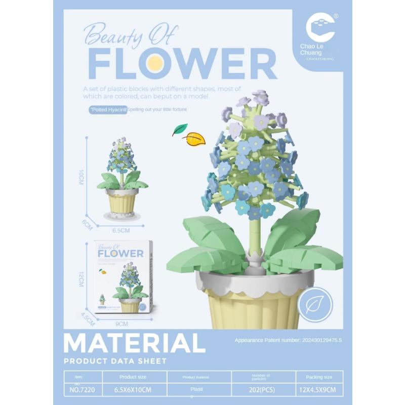 Building Block Flower Potted Plant Ornament Small Size Sunflower Rose Compatible WithBuilding Block Toys for Girl