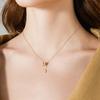 Elegant Barrel Pendant Lariat Necklace Sparkling Accent Stone Minimalist Adjustable Jewelry for Women