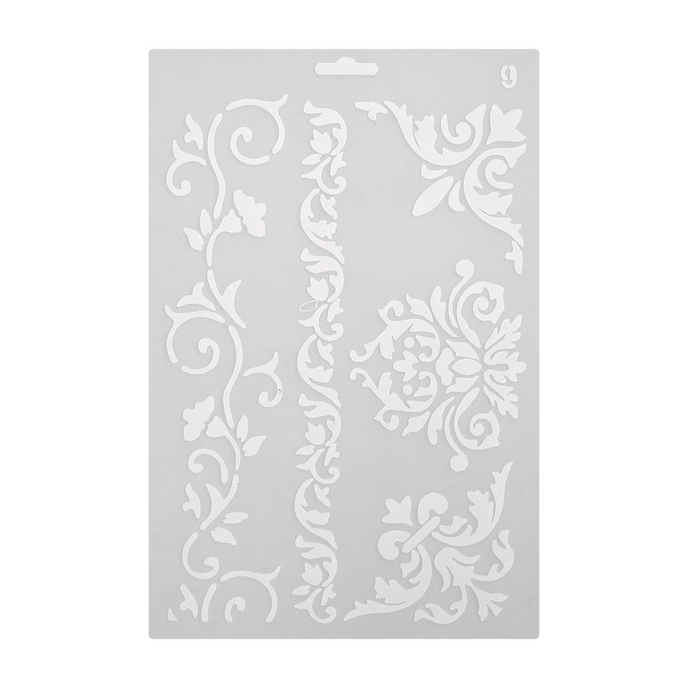 Plastic Hollow Out Template DIY Drawing Template Drawing Tool Art Craft Reused Flower Pattern for Wall Painting China Mainland