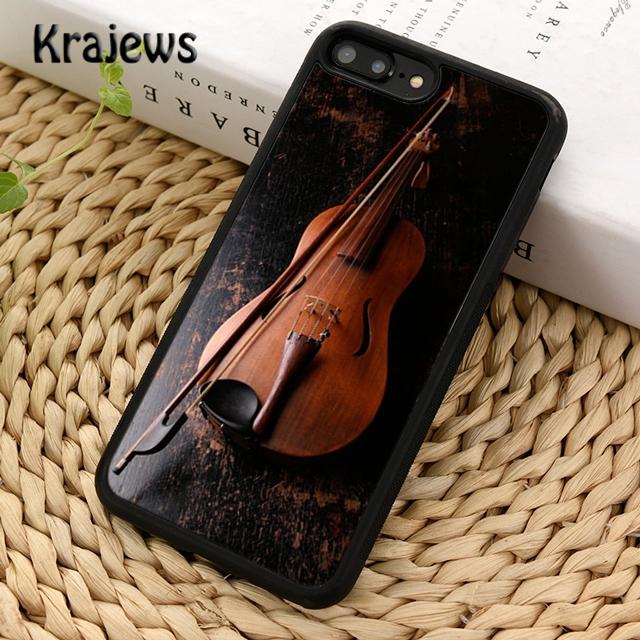 Krajews Elegant Wood Cello Violin Soft Phone Case Cover For iPhone 17 Air 16 15 14 Plus 11 12 13 Pro Max Coque Fundas