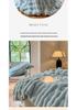 Autumn-Winter Double-Layer Faux Rabbit Fur Plush Nap Throw Blanket Shawl