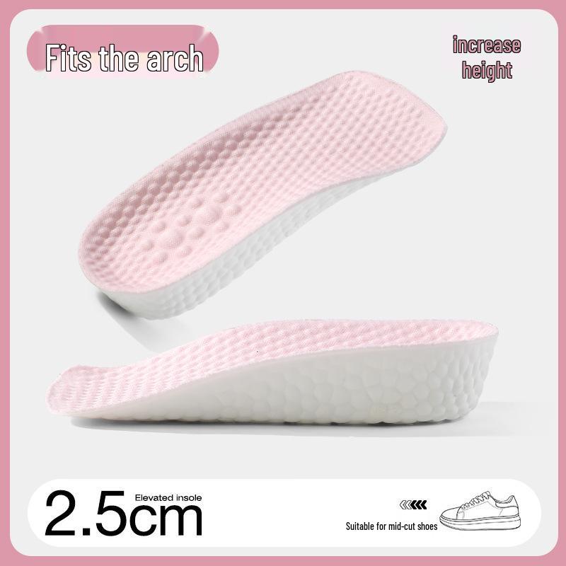 7-Minute Height-Increasing Insoles: Women's & Men's Invisible, Breathable, Sweat-Absorbing, Antibacterial, Anti-Odor PU Sports Shoes