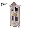 Retro Miniature Storage Shelf Curio Cabinet, 1/12 Scale Mini Wine Wooden Tiny Display Cabinet with Doll Mansion Drawers Drawer, Vintage Furniture for
