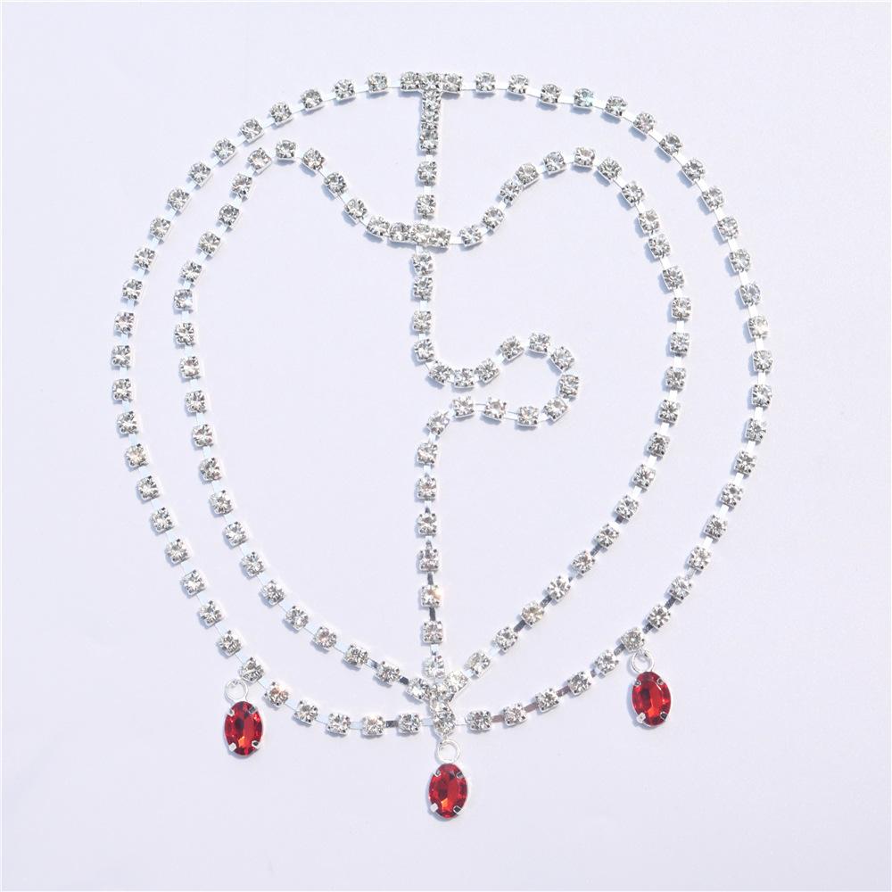 European and American Multi-Layer Forehead Lace Ethnic Water Drop Pendant Party Rhinestone Hair Chain Accessories Wholesale