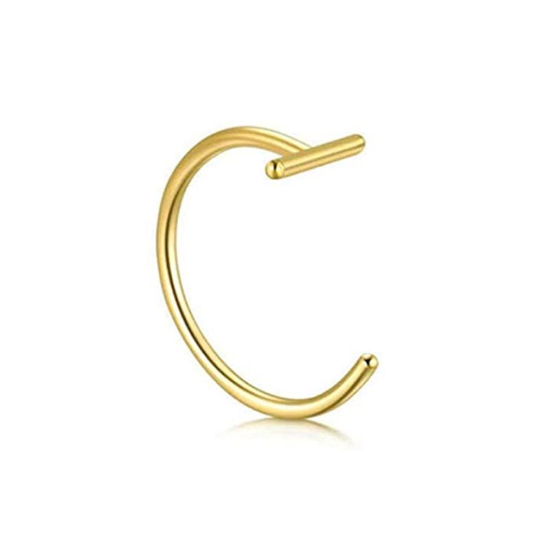 Punk 8/10mm Titanium Steel Lip Rings Cuff Clip on Fake Labret Piercing Ear Nose Hoops Unisex Women Septum Body Jewelry
