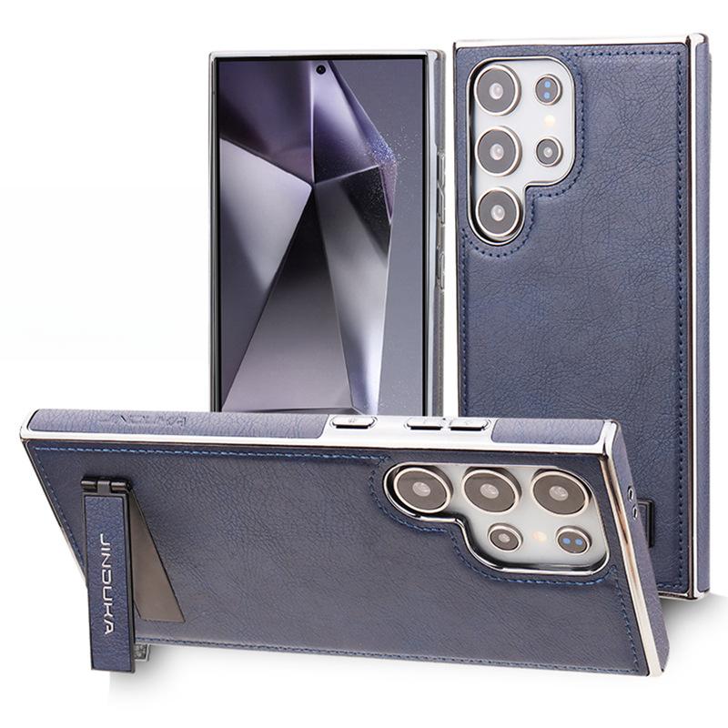 Luxurious Shockproof Stand for Samsung S23ultra Phone Case, Galaxy24+ All-inclusive Business Men's 24u Leather Case