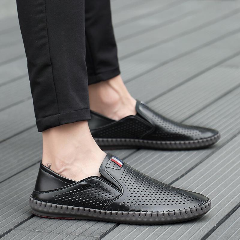 Newest Genuine Leather Men'S Loafers Fashion Handmade Moccasins Soft Casual Shoes Men Luxury Flats Slip On Breathable Man Boat Shoe