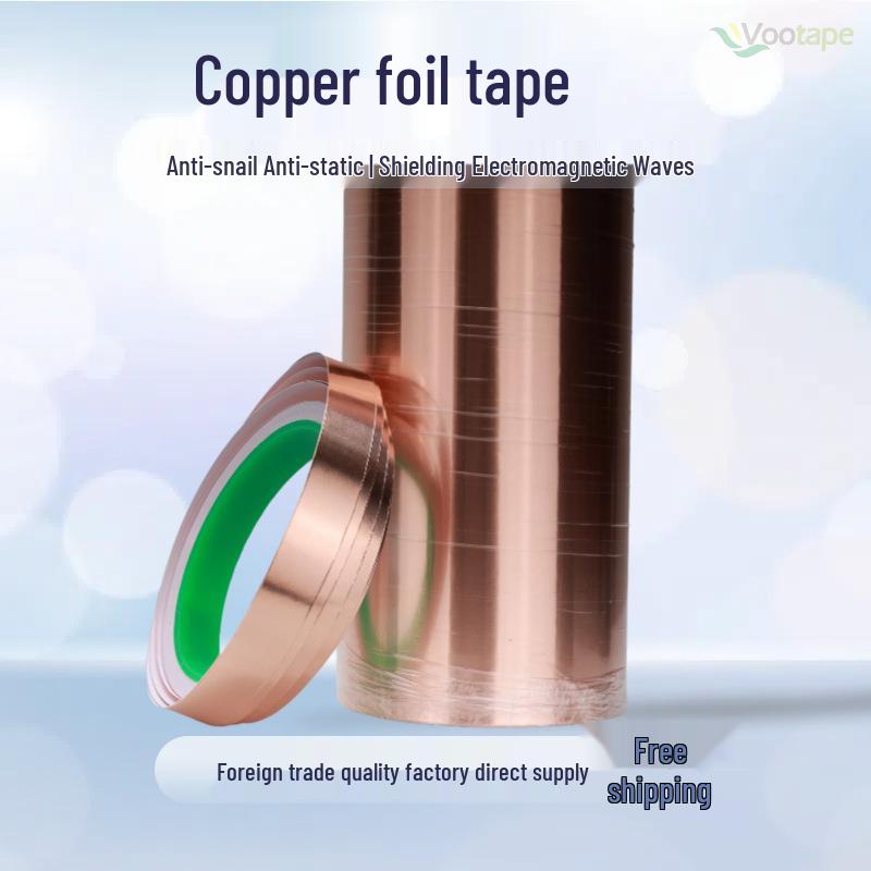 Double-Sided Copper Foil Tape for Electromagnetic Shielding, Anti-Interference, Anti-Snail, and Anti-Static Protection.