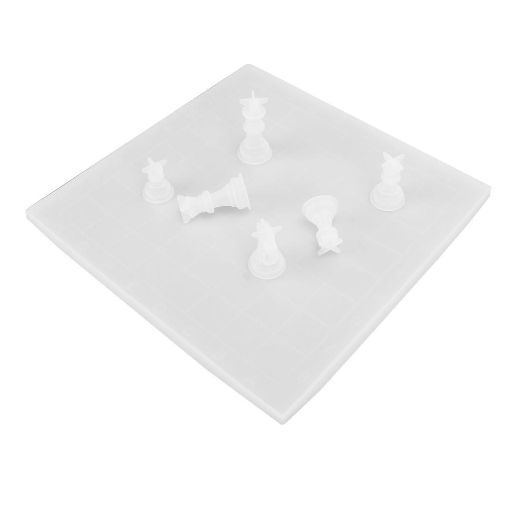 7 Pcs Chess Molds Flexible Reusable Easy Demoulding DIY Epoxy Resin Silicone Mold for Making Chess