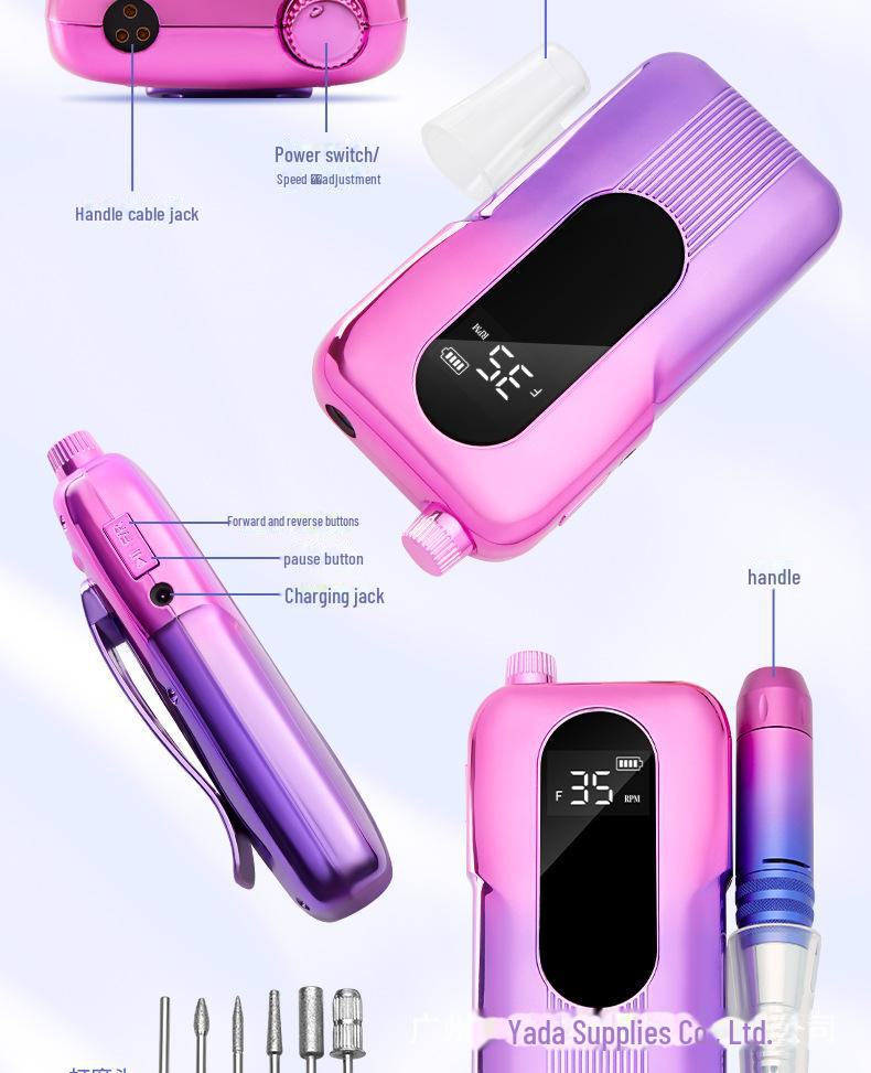 Rechargeable Portable Nail Polish Remover & Polisher 0-35,000 RPM
