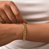 Fashion Stainless Steel Four-Sided Grinding Gold Bracelet Ladies 1093