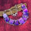 Lila Meeressediment Handgefertigte Edelstein Halskette, 925 Massiv Sterling Silber Ketten Halskette Antiker Schmuck, Halskette als Verlobungsgeschenk