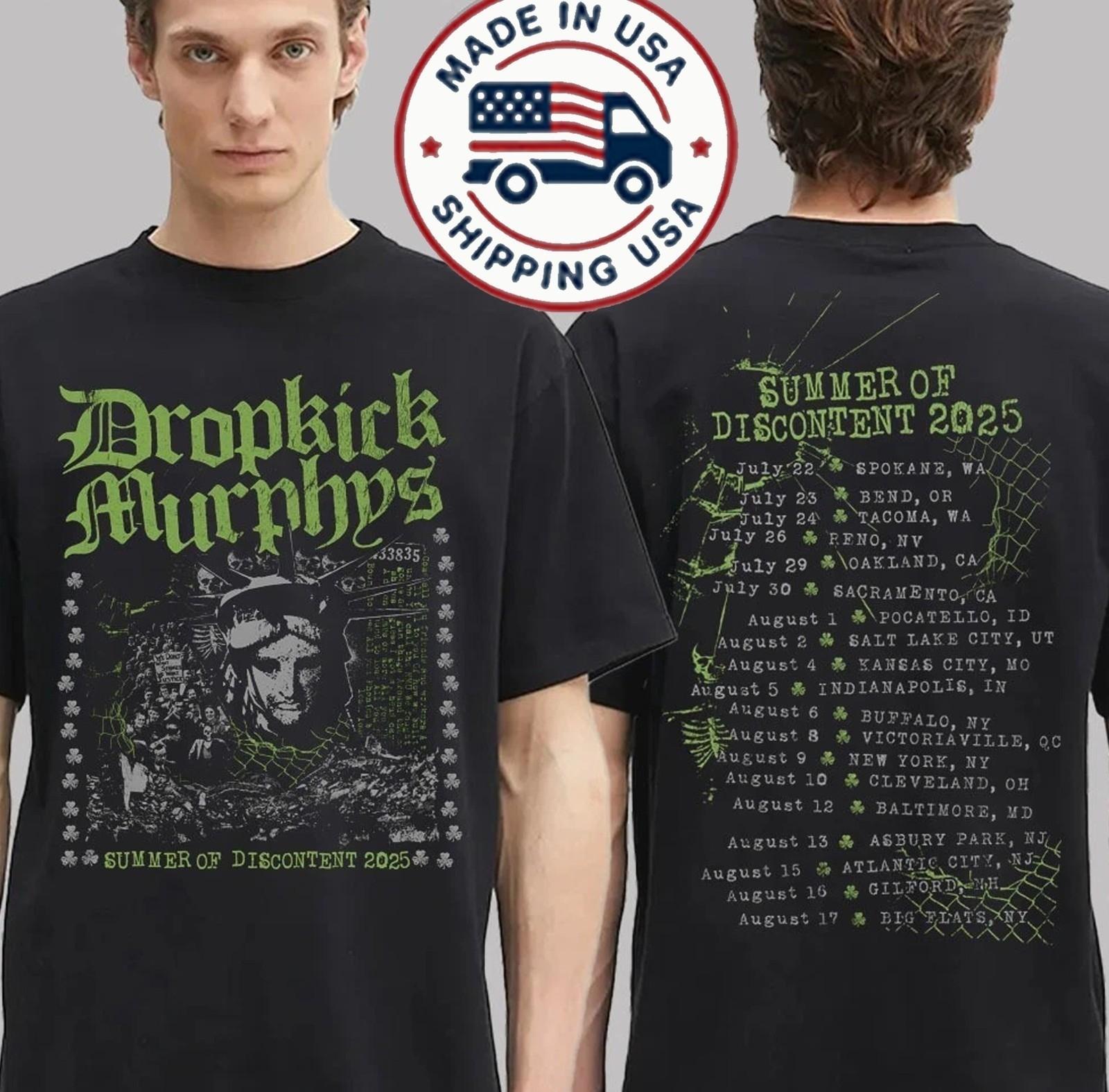 Dropkick Murphys Summer Of Discontent Tour 2026 T-shirt XL