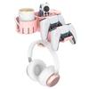 Desk Controller Holder 5 in 1 Rotating Headphone Hanger with Cup Holder Clamp On Desk Organizer Holds Controller Cup Cell Phone
