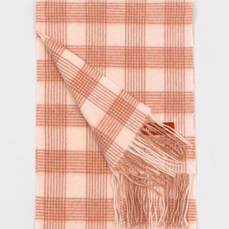 RECLOW RECLOW 2021 100% Wool Check Muffler Carrot