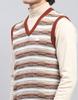 Monte Carlo Mens Brown Self Design V Neck Sleeveless Sweater