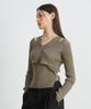 Kiimuir [Set] (Women) Two-Tone Sleeveless Bolero Knit Cardigan_Khaki