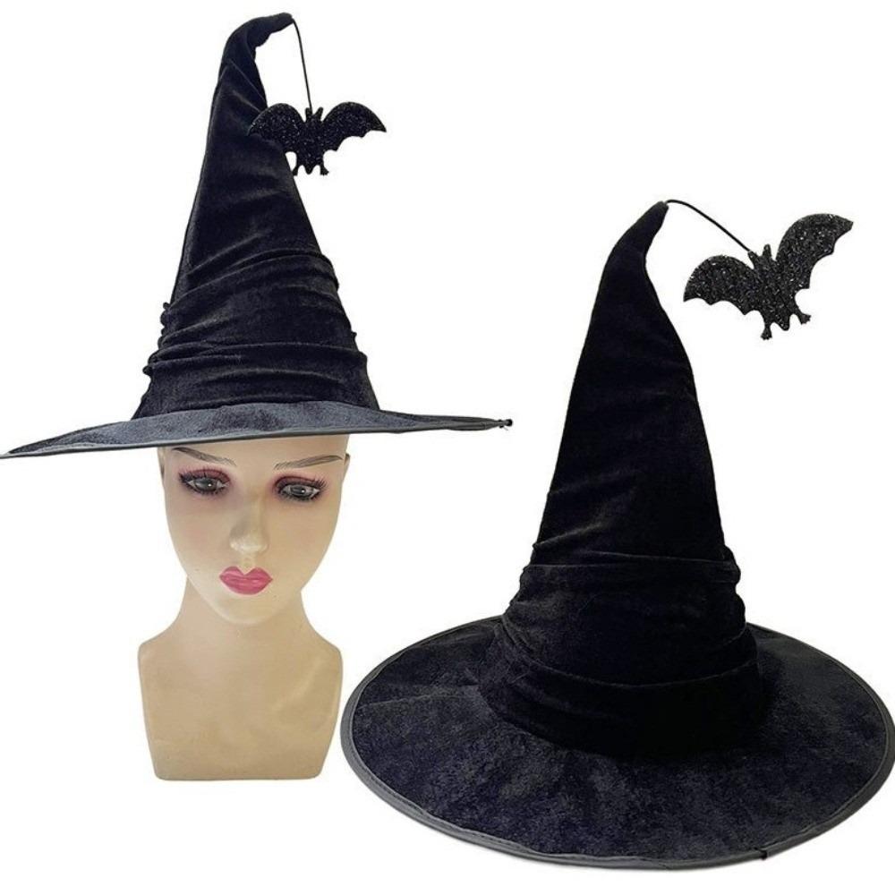 Velvet Halloween Witch Hat Star Halloween Cap Festival Headdress Wizard Cap Dress Up Headgear
