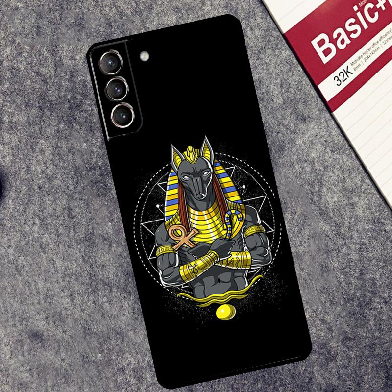 Egypt Nefertiti Anubis Ankh Case For Samsung Galaxy S24 S26 Ultra S10 S20 S21 S22 S23 Plus S25 FE S25 Ultra Cover Coque