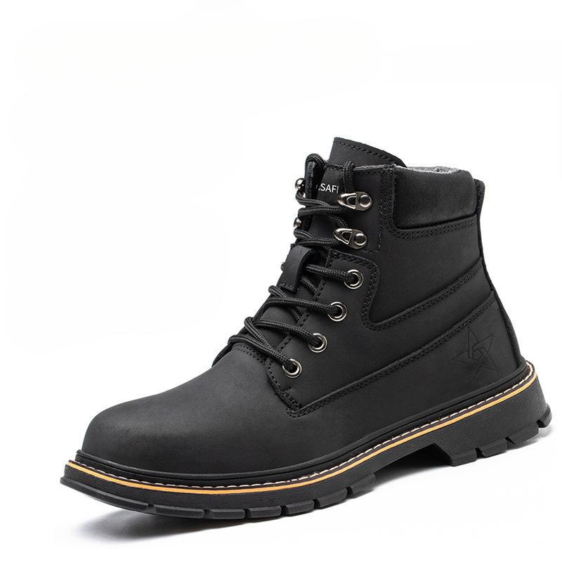 High-top Labor Insurance Shoes Anti-smashing, Steel Head Breathable Waterproof Safety Shoes, Construction Worker Safety Shoes