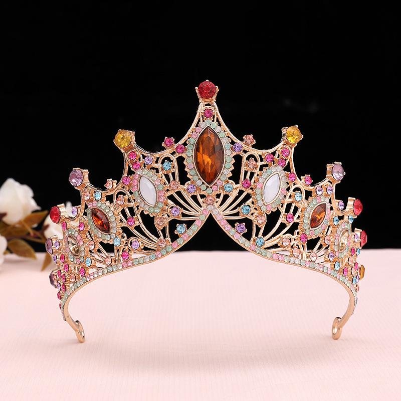 Hair Dress Jewelry Vintage Headwear Baroque Princess Queen Elegant Rhinestone For Wedding Tiara Crown Hair Accessories