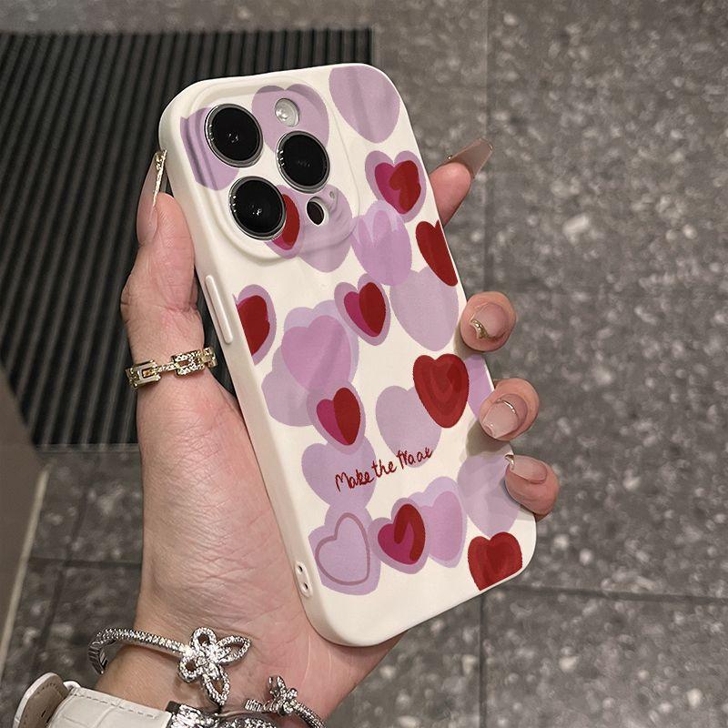 Japan and South Korea full screen love iPhone17promax mobile phone case, suitable for Apple 16promax fold 15 matte