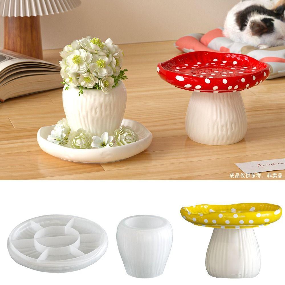 New Mushroom Storage Tray Plaster Mold 3D Reusable Plaster Mold Silicone DIY Resin Mold Home Decor